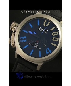 U Boat U-1001 Edition Japanese Drive Automatic Steel Watch in Blue Markers