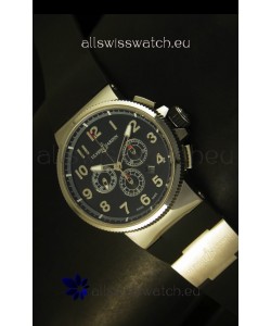 Ulysse Nardin Marine Chronograph Stainless Steel Black Arabic Dial - 1:1 Mirror Replica